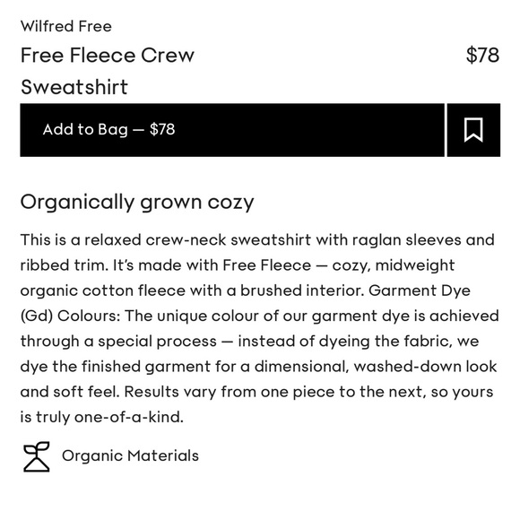 Aritzia Wilfred Free “Free Fleece Crew” - Picture 11 of 15